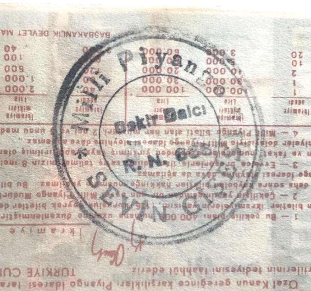 7 Ağustos 1948 Dörtte bir bilet - Piyango bileti