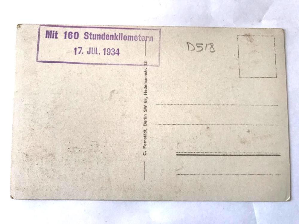 Der erste Schnelltriebwagen der Deutschen Reichsbahn - Kartpostal