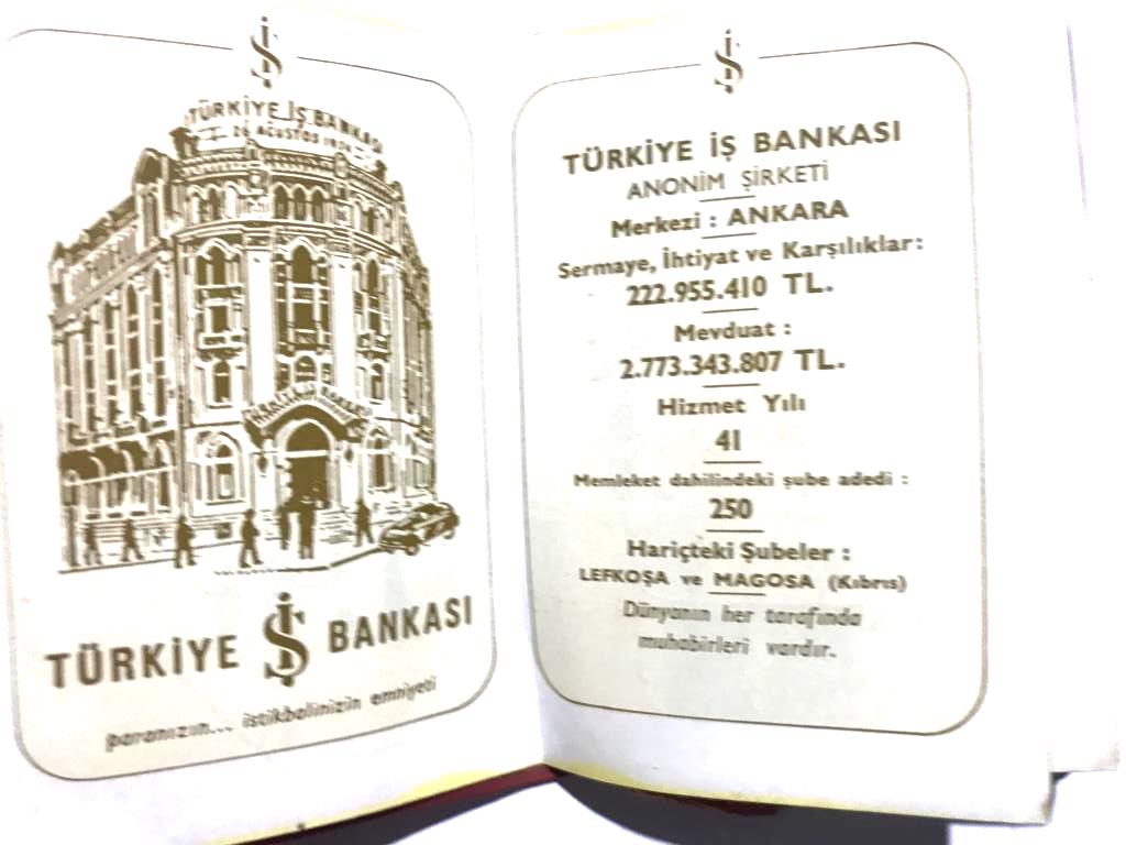 İş Bankası - 1965 yılı Cep ajandası