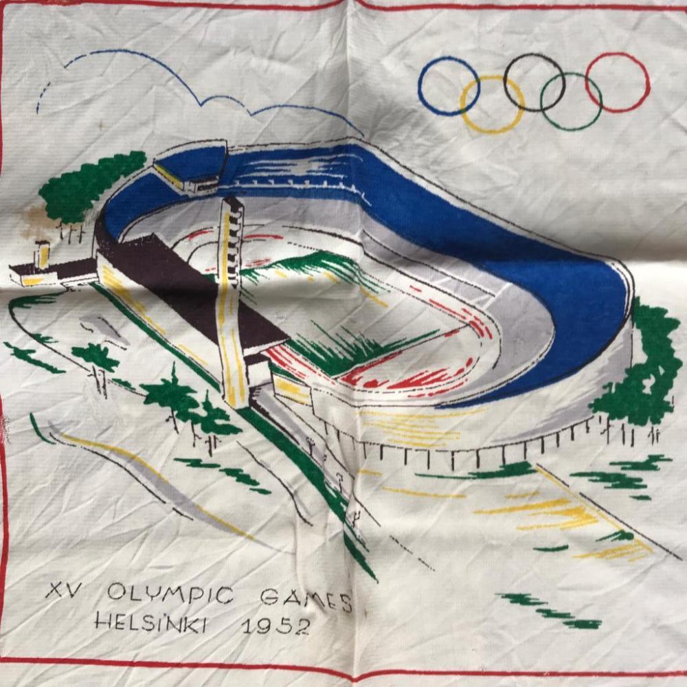 XV Olympic Games 1952 Helsinki - Helsinki Olimpiyatları 1952 / 75x75 Hatıra mendil