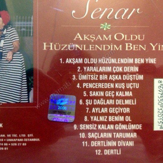 Müzeyyen SENAR / Akşam oldu hüzünlendim ben yine Türk Sanat  Müziği Cd