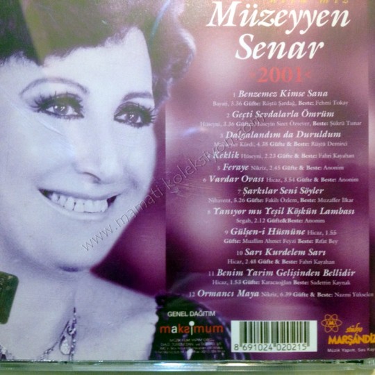Müzeyyen SENAR / Diva'mız Müzeyyen SENAR 2001 Türk Sanat  Müziği Cd
