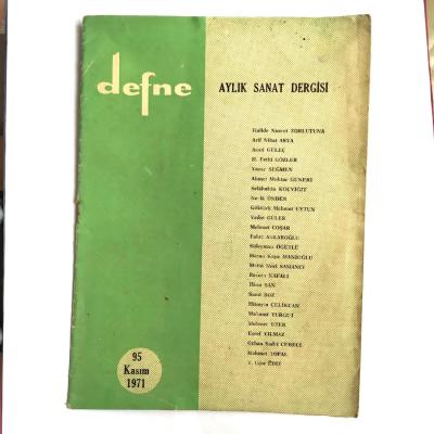 Defne Aylık Sanat Dergisi 95 Kasım 1971- Dergi