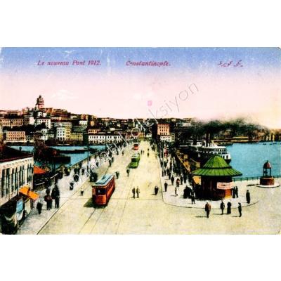 Constantinople 1912 - Yeni köprü kartpostal
