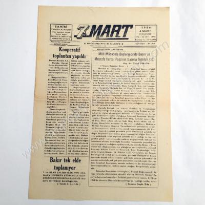 7 Mart Bağımsız Siyasi Gazete, 6 Mart 1986 Artvin, Borçka - Efemera