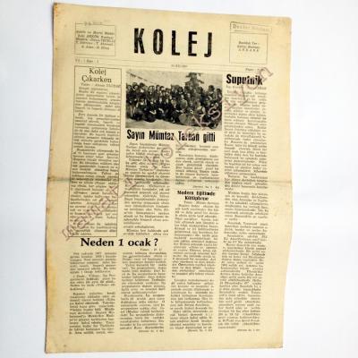 Ankara Kolej gazetesi, 20 Aralık 1957 - Efemera