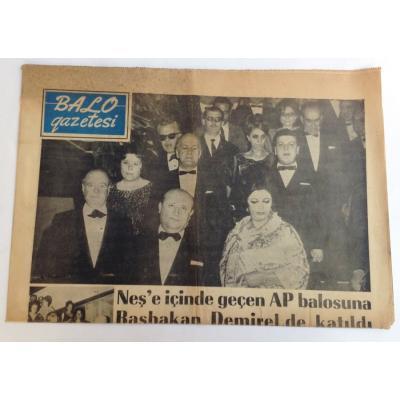 Balo gazetesi, 21 Nisan 1968 Süleyman DEMİREL, Adalet Partisi - Efemera