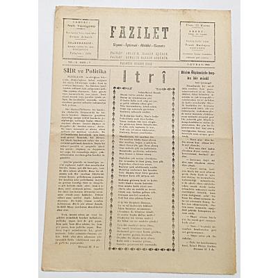 Eskişehir Fazilet gazetesi, 1 Şubat 1965 - Efemera