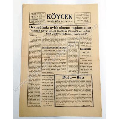 Köycek aylık köy gazetesi, 15 Ekim 1964, Sayı:2 Malatya, Keller köyü - Efemera