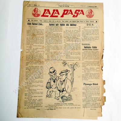 Lala paşa, haftalık siyasi mizah gazetesi, 10 Haziran 1947, Sayı:3 - Efemera