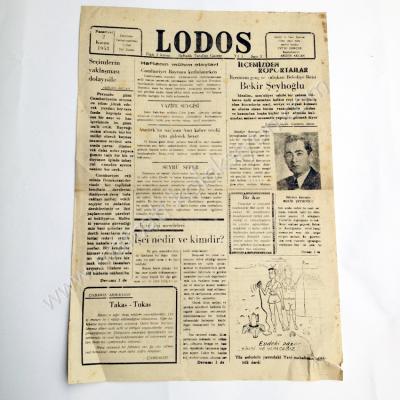 Lodos haftalık tarafsız gazete, 2. 11. 1953 Sayı:2 - Efemera