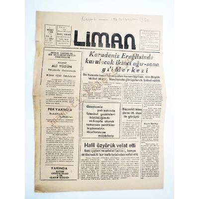Mersin Liman gazetesi - 1 Mart 1960 - Efemera