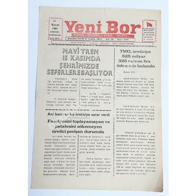 NİĞDE Bor, Yeni Bor gazetesi, 11 Kasım 1987 - Efemera