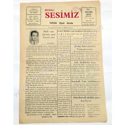 Sivaslı sesimiz Haftalık siyasi gazete, 30 Eylül 1974 Uşak - Efemera