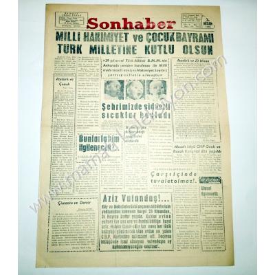 Son Haber gazetesi, 23 Nisan 1959 23 Nisan gazeteleri, Mersin - Efemera