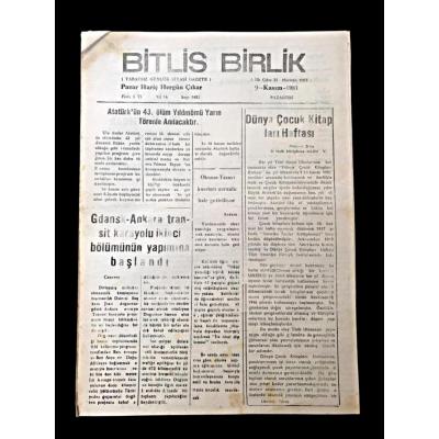 Bitlis Birlik Gazetesi - 9 Kasım 1981