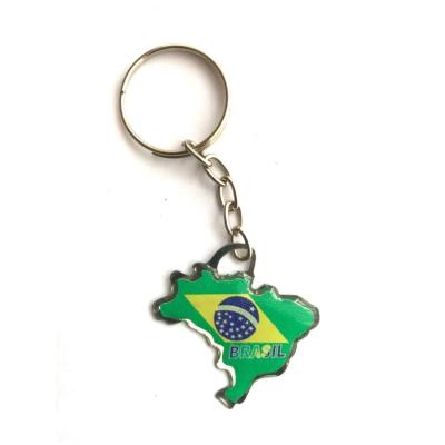 Brazil - Brezilya harita, bayrak /  Anahtarlık