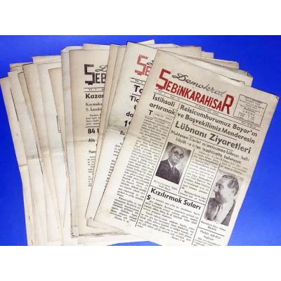 Demokrat Şebinkarahisar Gazetesi - 1955 yılına ait, 30 sayı