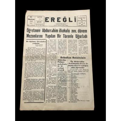 Ereğli Gazetesi / Konya - 25 Haziran 1968