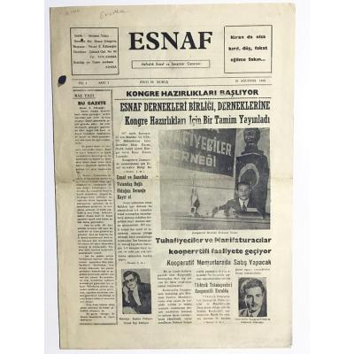 Esnaf Gazetesi - ADANA / Sayi : 1 - 20 Ağustos 1968