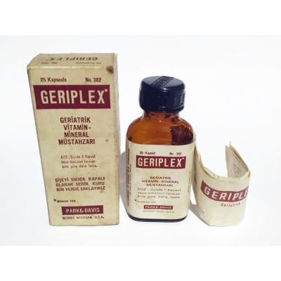 Geriplex / Eczacıbaşı. Padeko İlaç - Eski İlaç Şişeleri