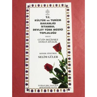 Güzin DEĞİŞMEZ - Osman ZİYAGİL / AKM Konser broşürü