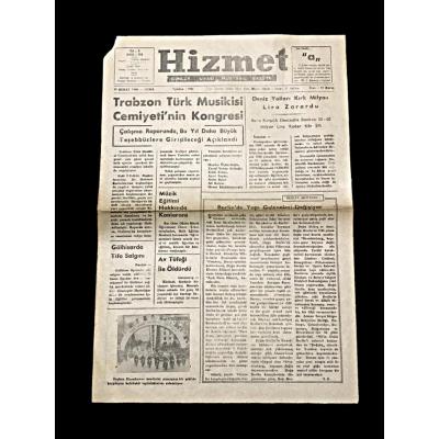 Hizmet gazetesi / Trabzon - 19 Şubat 1960