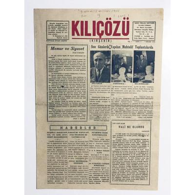 Kılıçözü Kırşehir Gazetesi - Sayı : 2 / 9 Nisan 1956