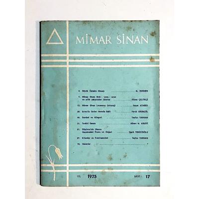 Mimar Sinan Dergisi Sayı:17 / 1975 - Dergi