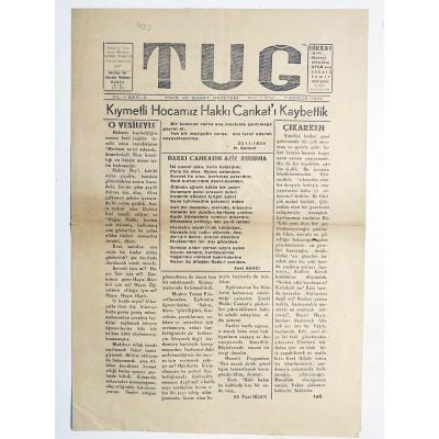 Tuğ Fikir ve Sanat Gazetesi 1 Aralık 1955 Sayı:2 - Eski Gazete