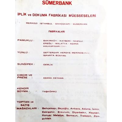 Sümerbank İplik ve Dokuma fabrikası müesseseleri  / Dergi, gazete reklamı - Efemera
