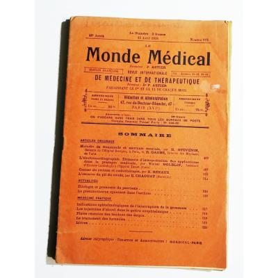Le Monde Medical / De Medecine et de therapeutique 15 Avril 1938 - Dergi