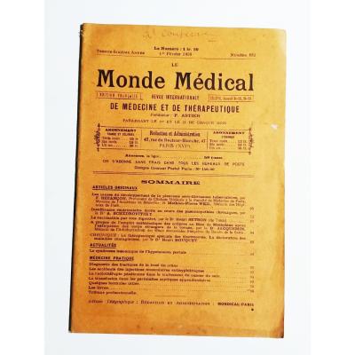 Le Monde Medical / De Medecine et de therapeutique 1 Fevrier 1926  - Dergi