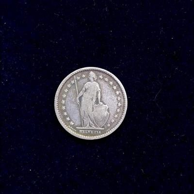 İsviçre, gümüş 1 Frank - Helvetica 1 Francs / Nümismatik