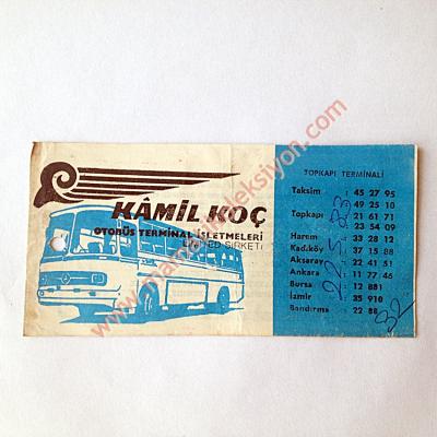 Kamil Koç - Otobüs bileti - Topkapı terminali Eski Otobüs biletleri - Efemera