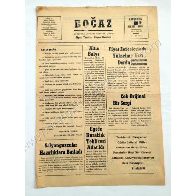 Eceabat, Boğaz gazetesi, 10 Mayıs 1968 - Efemera