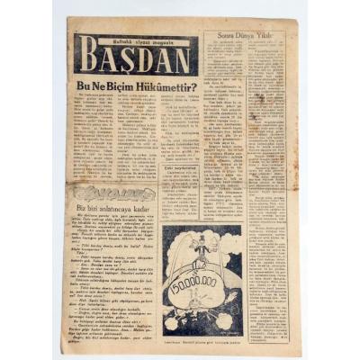 Haftalık Siyasi Magazin Başdan gazetesi, 28 Eylül 1948 - Efemera
