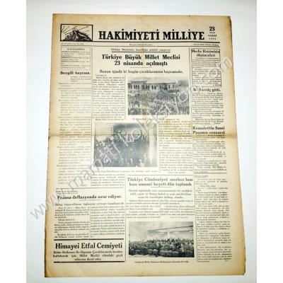 Hakimiyeti Milliye gazetesi, 23 Nisan 1934 23 Nisan gazeteleri Kızılay, Kumbara, - Efemera