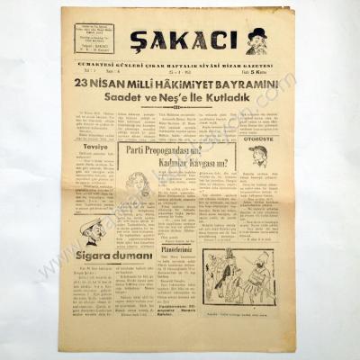 Şakacı - Cumartesi günleri çıkar haftalık siyasi mizah gazetesi, 25 Nisan 1953 23 Nisan