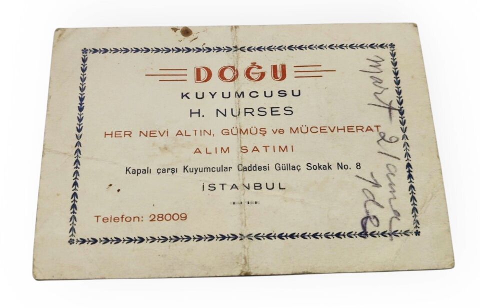 Doğu Kuyumcusu Kapalıçarşı İSTANBUL * Kartadres