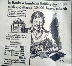 İş Bankası Kumbara ikramiyelerini bir misli....  / Dergiden çıkma reklam - Efemera