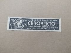 Chromekto Saç boyası  / Dergi reklamı - Efemera