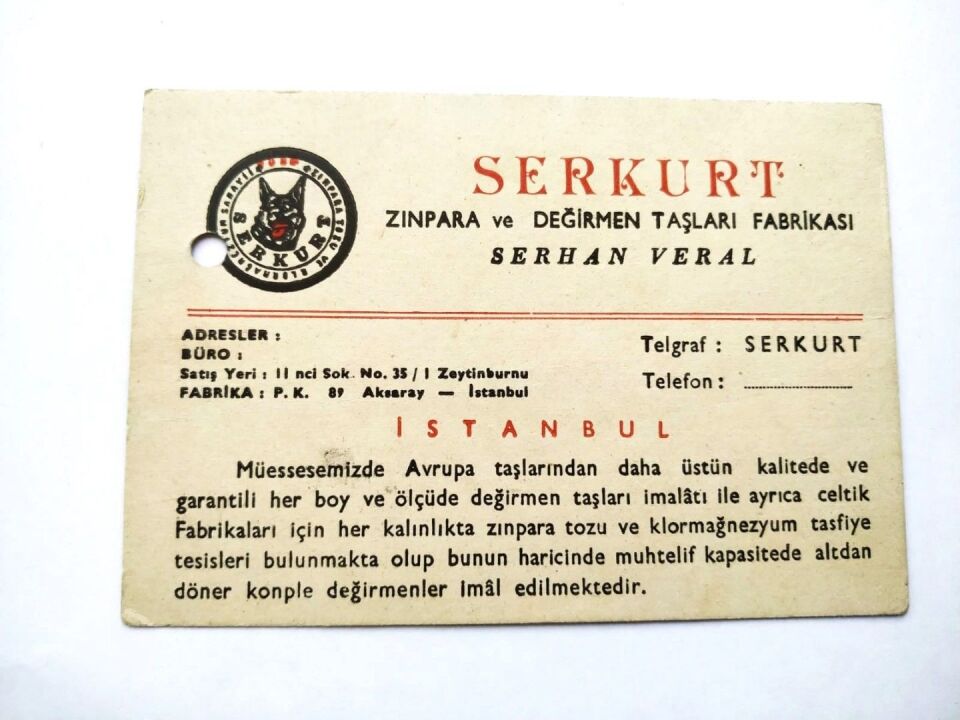 Serkurt Zımpara ve Değirmen taşları fabrikası ZEYTİNBURNU * Kartadres