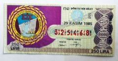 29 Kasım 1985 Dörtte bir bilet - Milli Piyango Bileti - Elektrik İşleri