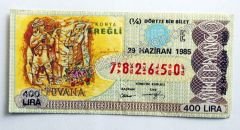 29 Haziran 1985 Dörtte bir bilet - Milli Piyango Bileti - Konya, Ereğli