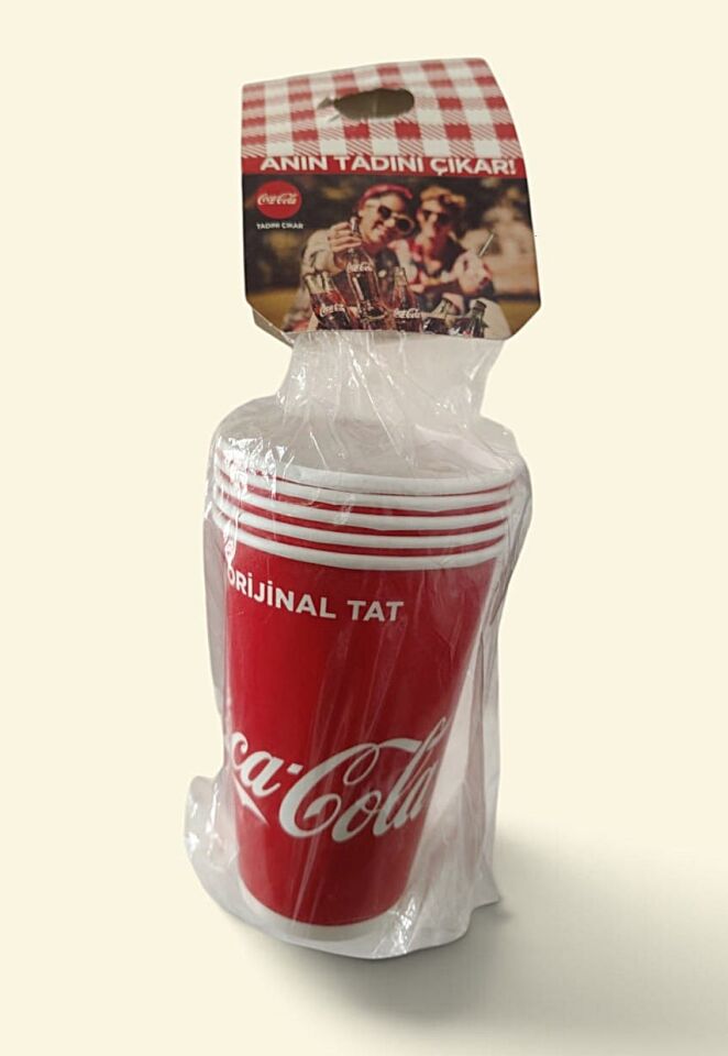 Coca Cola * Ambalajında 5 adet karton bardak