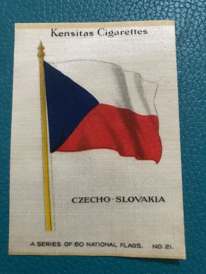 Çekoslovakya - İpek bayrak / Kensitas Cigarettes CZECHOSLOVAKΙΑ - 5.5x7.5