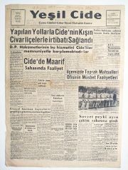 Yeşil Cide Gazetesi 18 Eylül 1959 / İlk sayı - Gazete