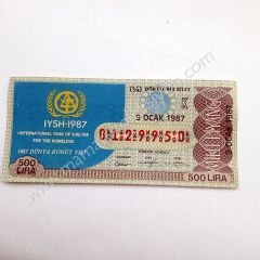 9 Ocak 1987 dörtte bir bilet, milli piyango Eski piyango 1987 Dünya konut yılı - Efemera