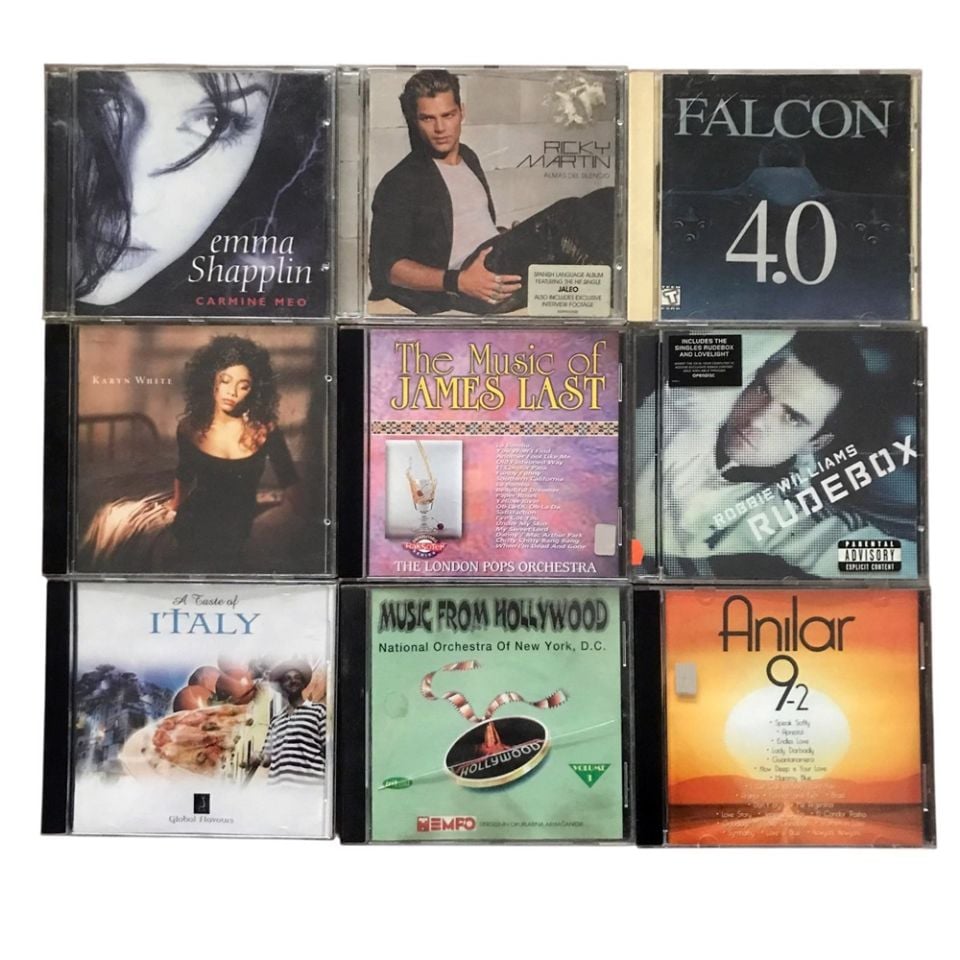 9 adet CD -  Emma SHAPPLIN, Falcon, Ricky MARTIN, Robbie WILLIAMS, Karyn WHITE, Anılar 9, James LAST
